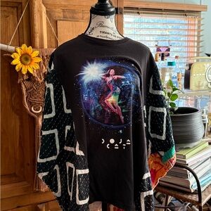 Doja Cat Graphic Patchwork Sleeve T-Shirt